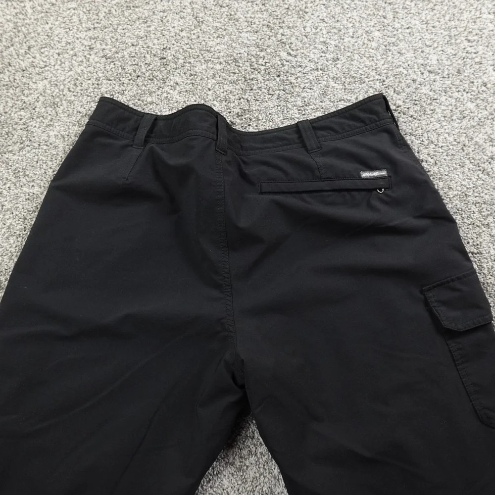 Eddie Bauer Pants Mens 38X30 Black Travex Fleece Lined Cargo Hiking Stretch Warm